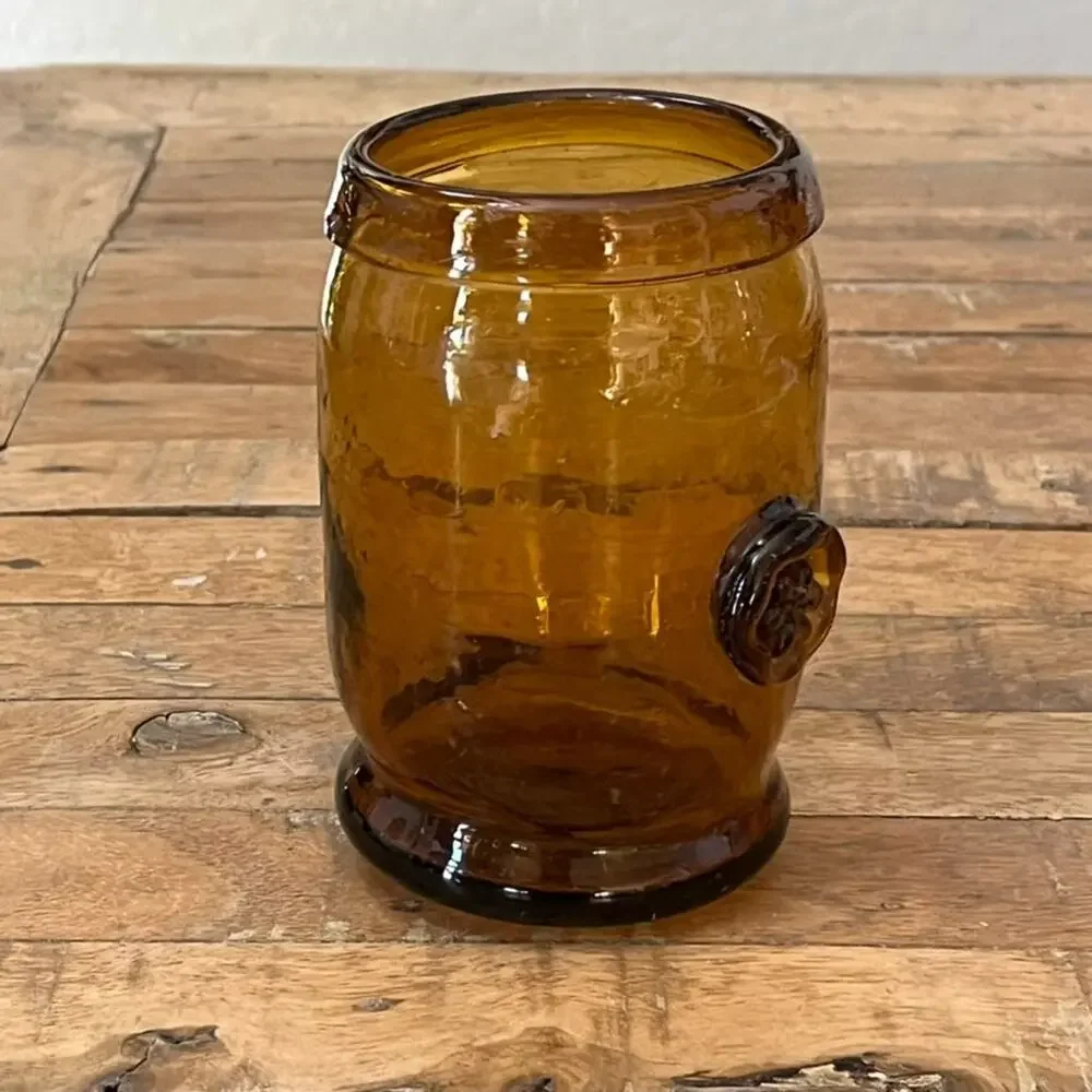 Vintage Art Glass Amber Colored Glass Vase 5.75